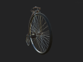 classic bicycle of the 19th century low-poly 3D Models