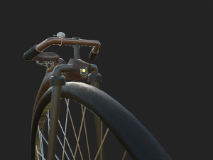 classic bicycle of the 19th century low-poly Modèle 3D