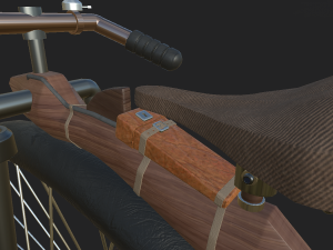 classic bicycle of the 19th century low-poly Modèle 3D