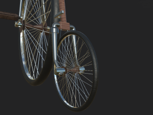 classic bicycle of the 19th century low-poly Modèle 3D