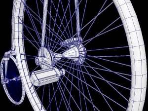classic bicycle of the 19th century low-poly Modèle 3D