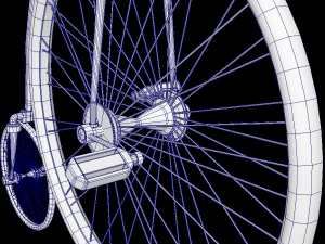 classic bicycle of the 19th century low-poly 3D Model