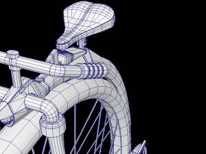 classic bicycle of the 19th century low-poly 3D Model
