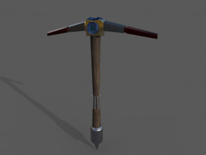 dwarf pickaxe low-poly 3D Model
