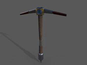 dwarf pickaxe low-poly 3D Model