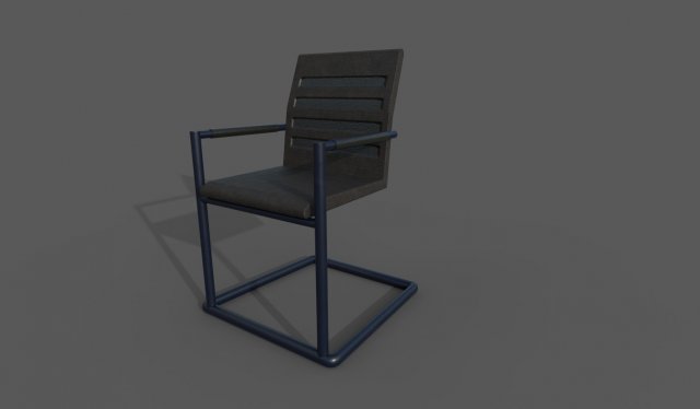 chair black v2 low-poly 3D Модель .c4d .max .obj .3ds .fbx .stl .blend 