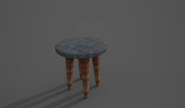 kitchen stool low-poly 3D Model .c4d .max .obj .3ds .fbx .stl .blend 