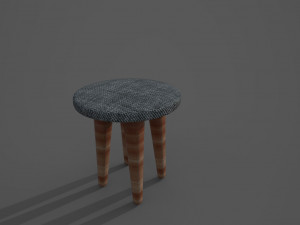 kitchen stool low-poly 3Dモデル