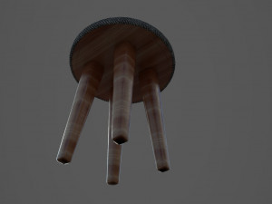 kitchen stool low-poly 3D Model