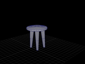 kitchen stool low-poly 3D Model