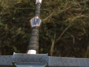 old battle 2-handes sword low-poly 3D Model