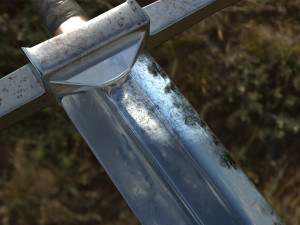 old battle 2-handes sword low-poly Modelo 3D