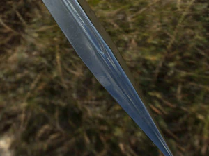 old battle 2-handes sword low-poly 3D Model
