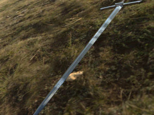 old battle 2-handes sword low-poly 3D Model