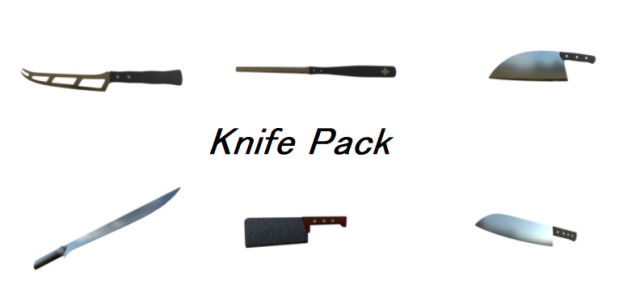 ultimate kitchen knife pack low-poly 3D Модель .c4d .max .obj .3ds .fbx .stl .blend