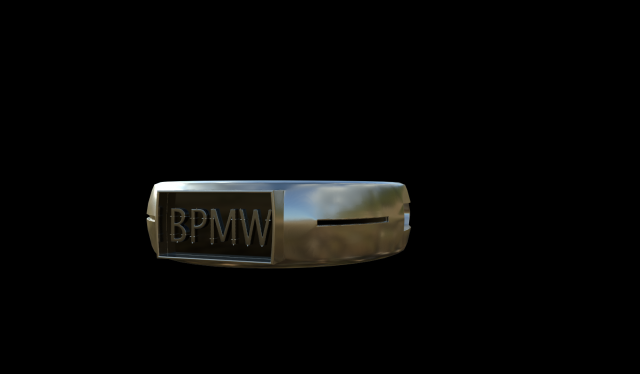 Silver ring with initials 3D Model .c4d .max .obj .3ds .fbx .stl .blend 