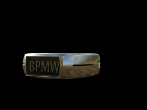 Silver ring with initials 3Dモデル
