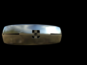 Silver ring with initials 3D Model