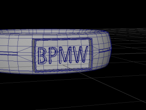 Silver ring with initials 3D Model