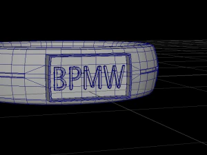 Silver ring with initials 3D Model