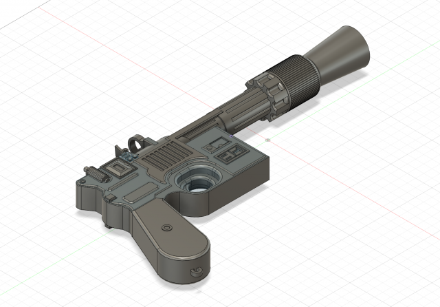 han solos blaster 3D Модель .c4d .max .obj .3ds .fbx .stl .blend 