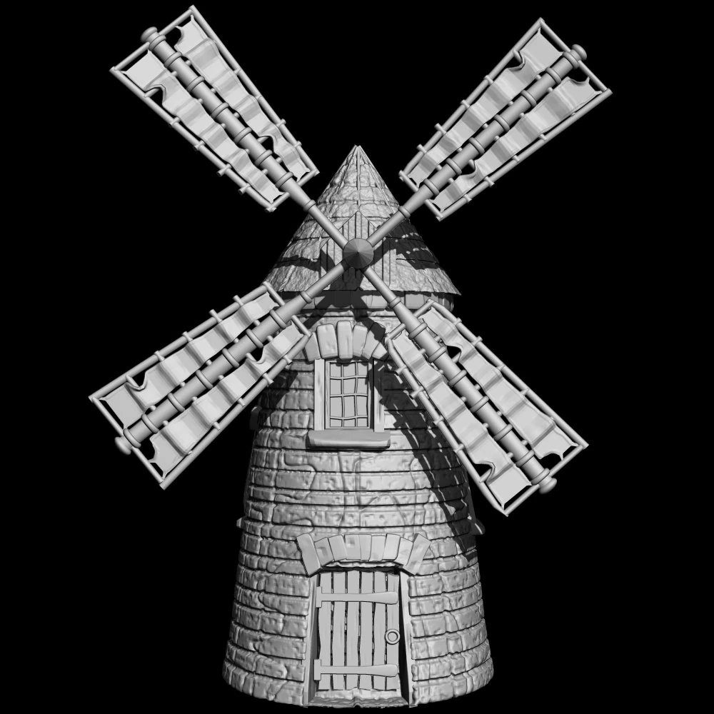 windmill 3D Model .c4d .max .obj .3ds .fbx .stl .blend 