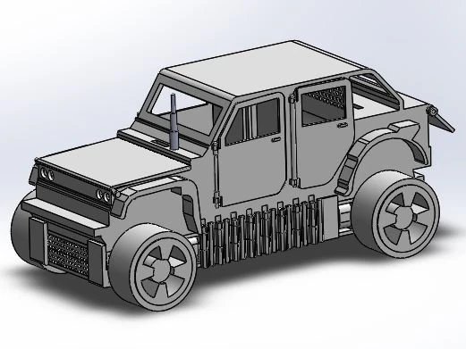 Wraq jeep car arduino card 3D Print Model .c4d .max .obj .3ds .fbx .stl .blend