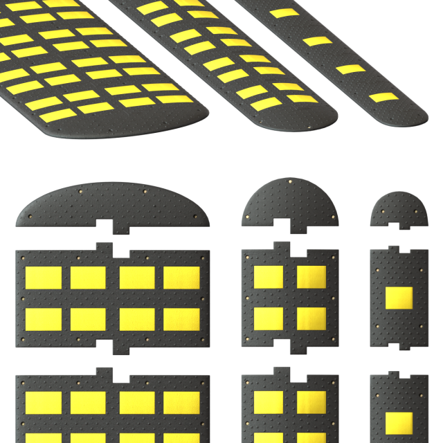 Speed Bump Pack 3D Model .c4d .max .obj .3ds .fbx .stl .blend 
