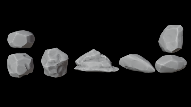 Stylized stone rock models Modello 3D .c4d .max .obj .3ds .fbx .stl .blend 