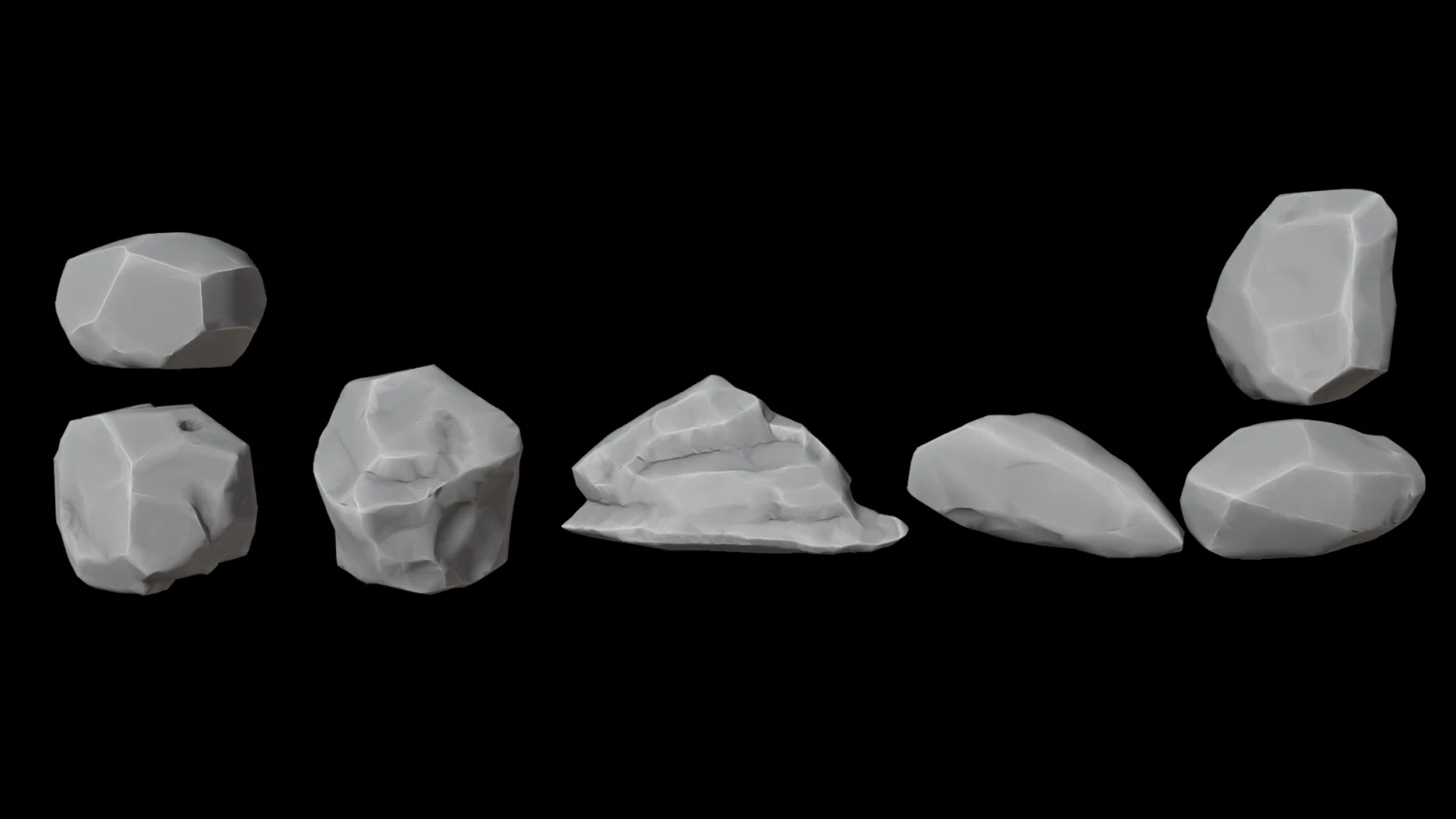 程式化的石岩模型 3D 模型 .c4d .max .obj .3ds .fbx .stl .blend 