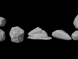 Stylized stone rock models Modello 3D