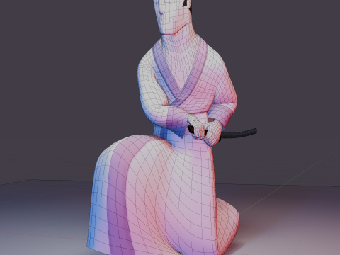 Samurai Jack Low Poly Game - Ready Rigged 3D 모델