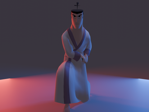 Samurai Jack Low Poly Game - Ready Rigged 3D 모델