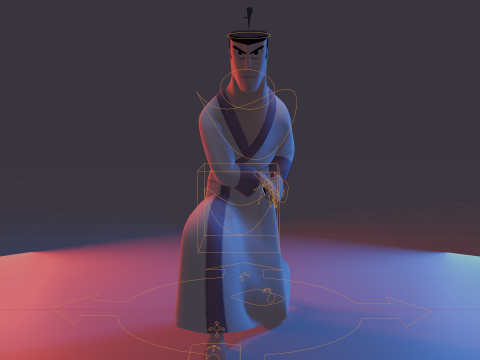 Samurai Jack Low Poly Game - Ready Rigged 3D 모델