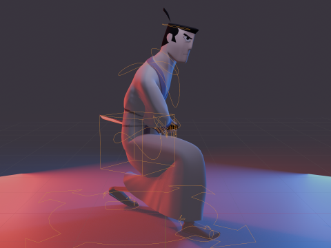 Samurai Jack Low Poly Game - Ready Rigged 3D 모델