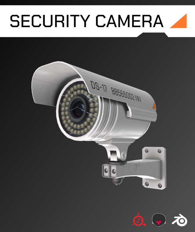 security camera 3D Model .c4d .max .obj .3ds .fbx .stl .blend 
