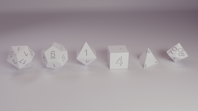 3d dice 20s 12s 10s 8s 6s 4s 3D Model .c4d .max .obj .3ds .fbx .stl .blend 