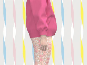 dziewczęcy kardigan z falbanką Model 3D