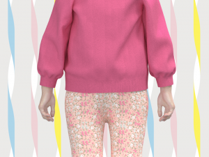 girls frill cardigan 3D Модель
