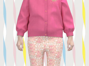 girls frill cardigan 3D Model