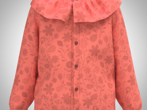 kid girls cardigan 3D 模型
