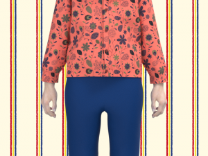 kid girls cardigan Modello 3D