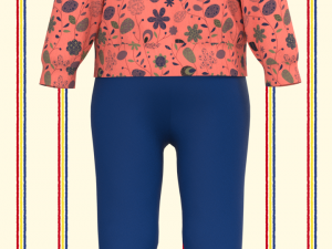 kid girls cardigan Modello 3D