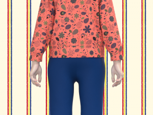 kid girls cardigan Modello 3D
