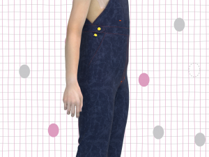 kid girls denim dungaree Modelo 3D