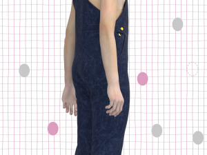 kid girls denim dungaree Modelo 3D