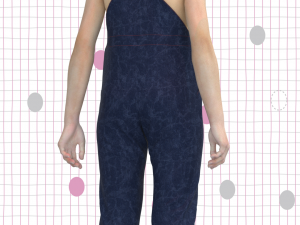 kid girls denim dungaree Modelo 3D