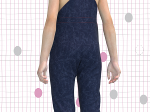 kid girls denim dungaree Modelo 3D