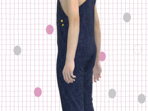 kid girls denim dungaree Modelo 3D