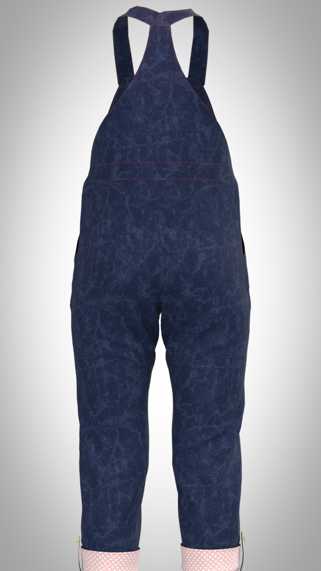 kid girls denim dungaree Modelo 3D .c4d .max .obj .3ds .fbx .stl .blend 